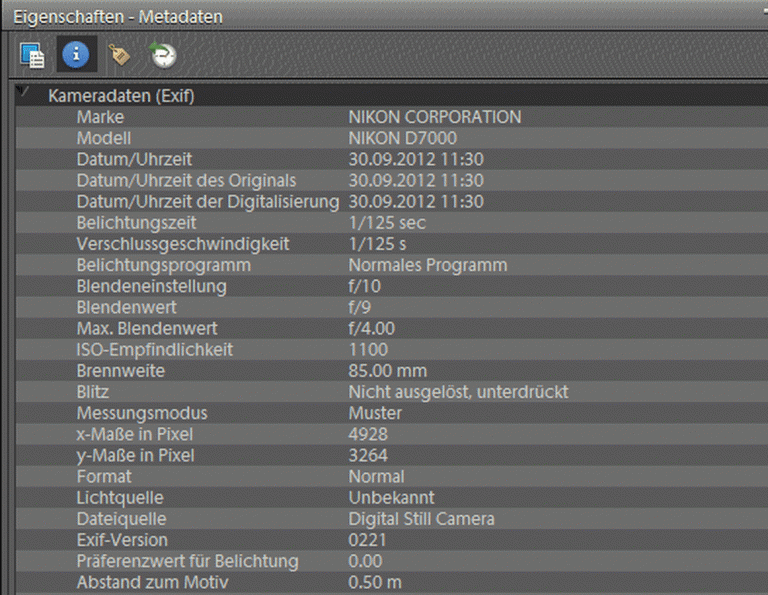 Exif Metadata Exchangeable File Format Exif Daten - Exchangeable Image File - Aufnahmedaten speichern