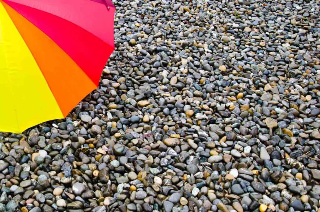 Regenschirm und Regenwetter