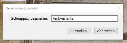 Farbvariante - Schnappschuss in Lightroom