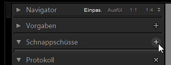 Schnappschüsse in Lightroom erstellen