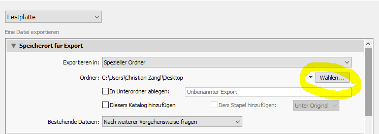 Fotos mit Wasserzeichen exportieren