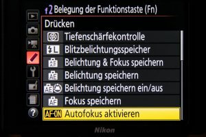 Fokusfalle einrichten - AF-ON