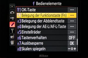 Fokusfalle einrichten - Bedienelemente