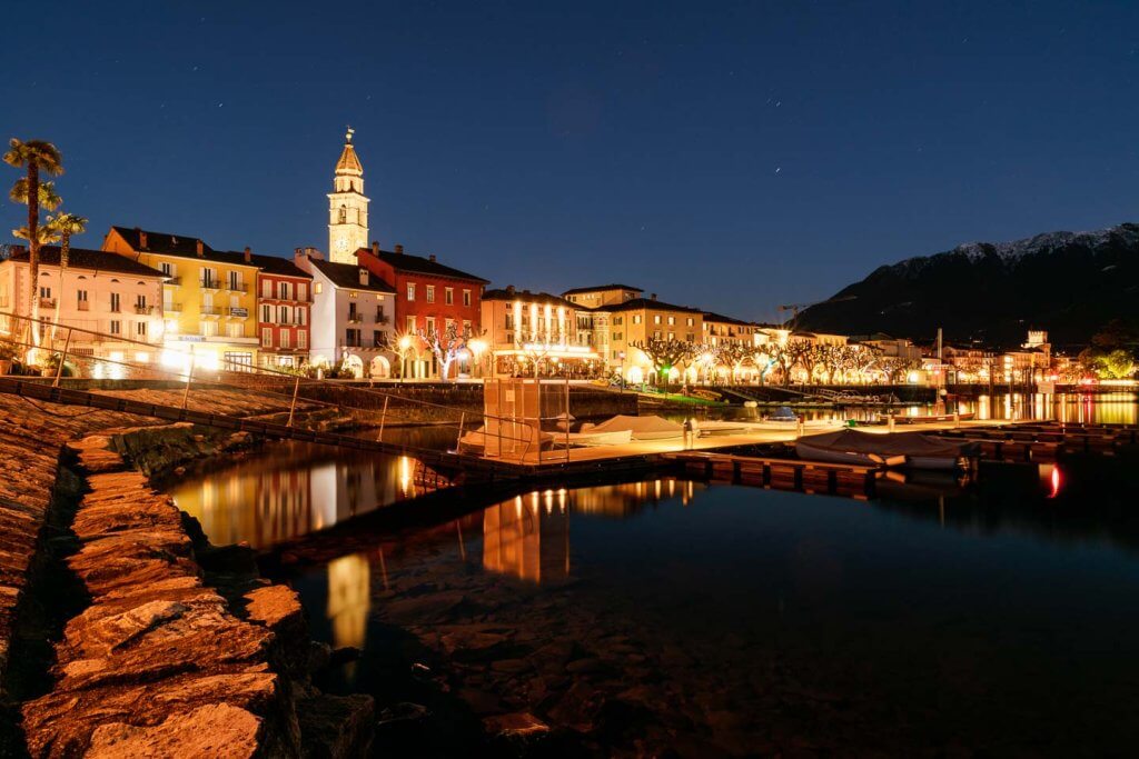 Ascona by night im Winter