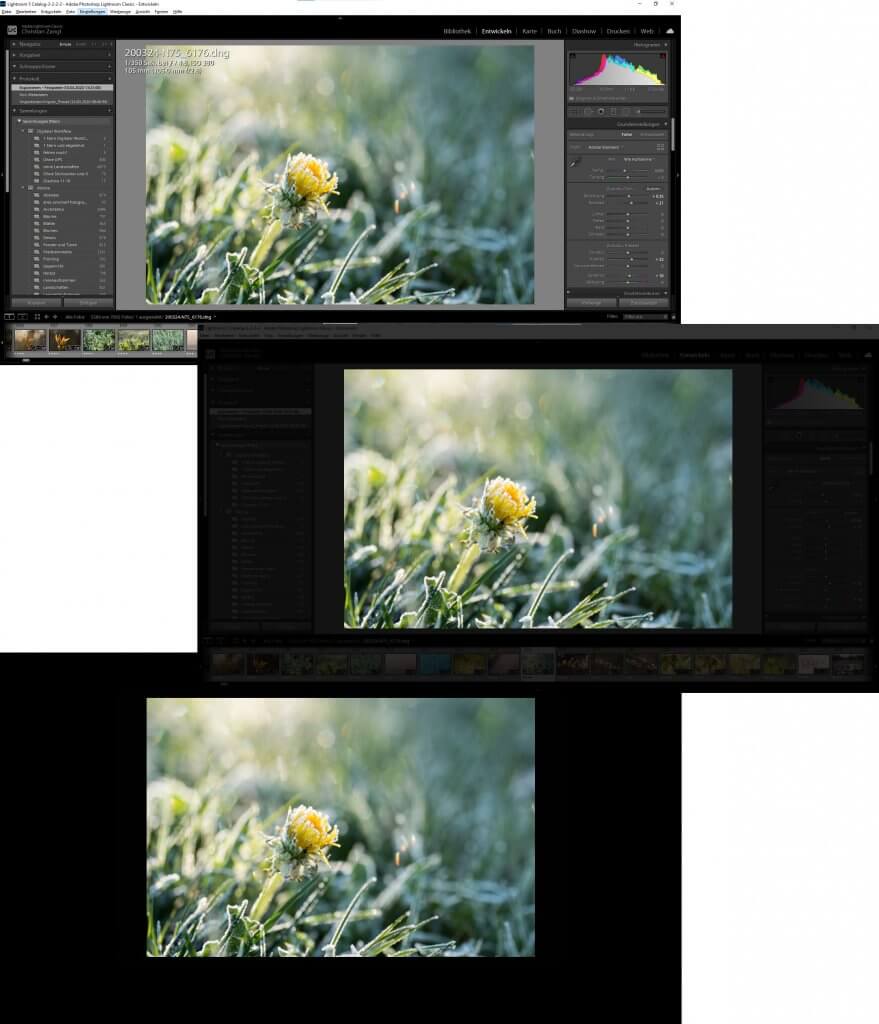 Abdunkel-Modus in Lightroom durchlaufen