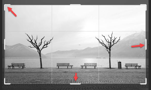 Bild zuschneiden in Adobe Photoshop Anfasser verschieben