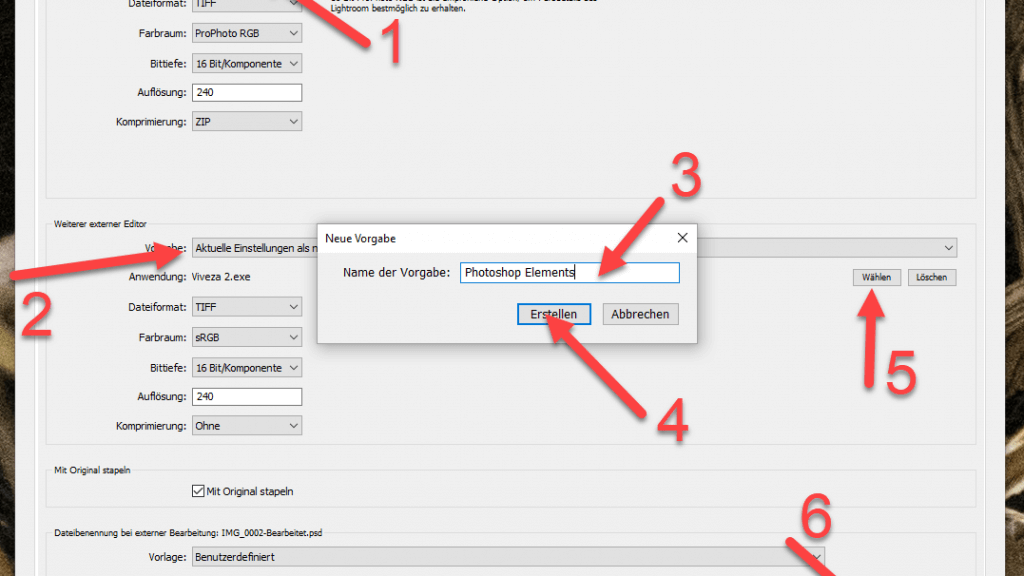 Externer Editor in Lightroom einrichten