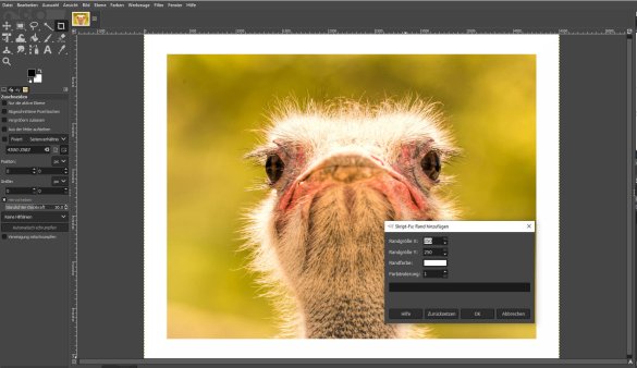 Rahmen um Bild erstellen in GIMP