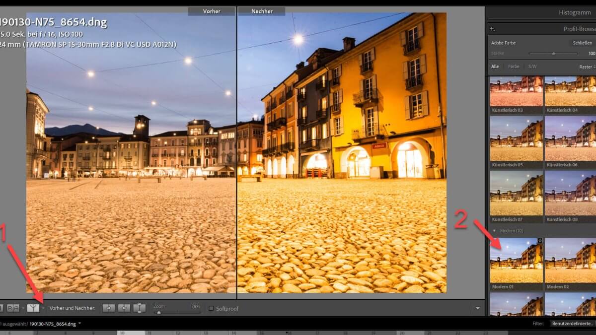 Profil Browser in Lightroom – Bilder schnell optimieren