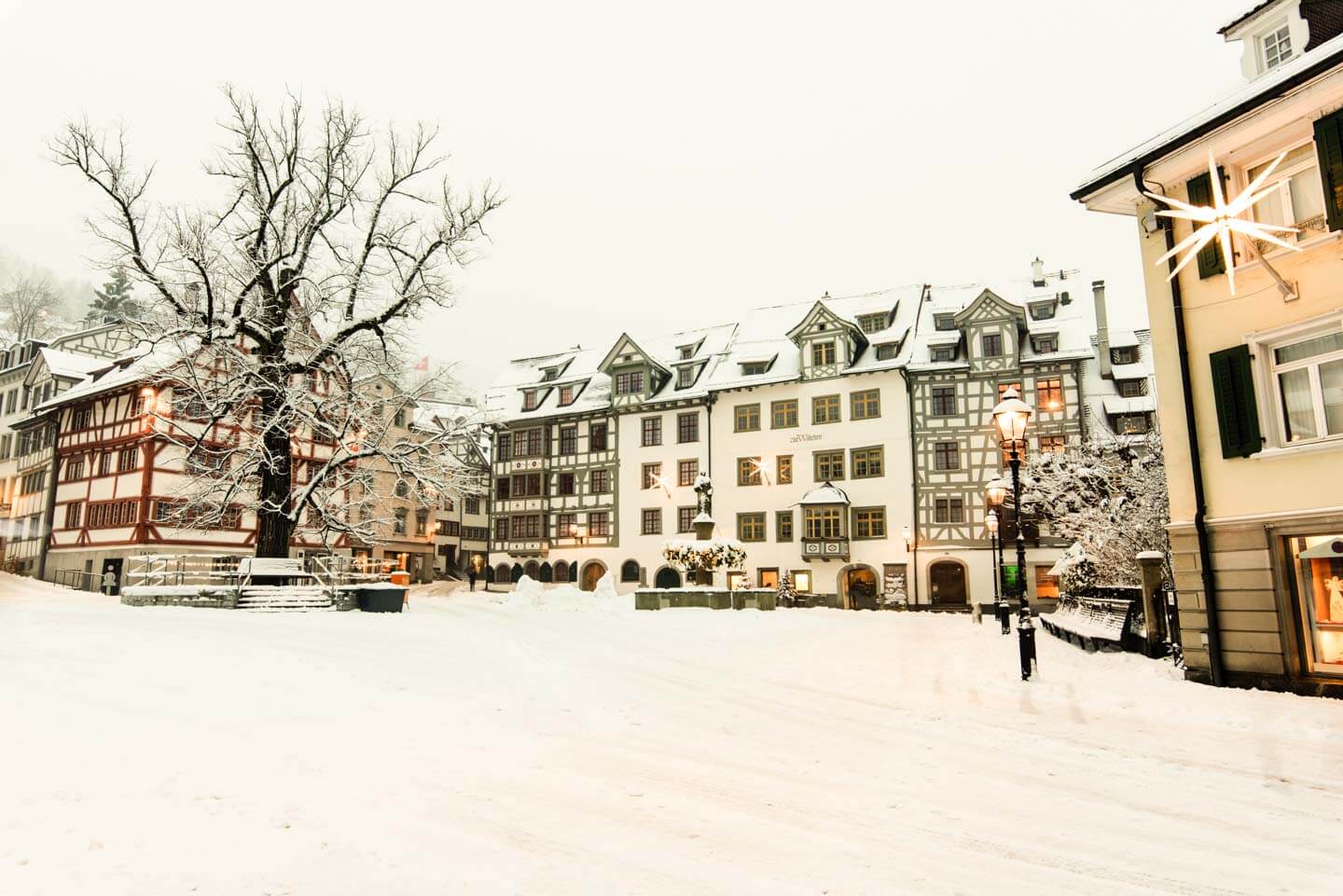 Fotografieren im Winter - Gallusplatz St Gallen