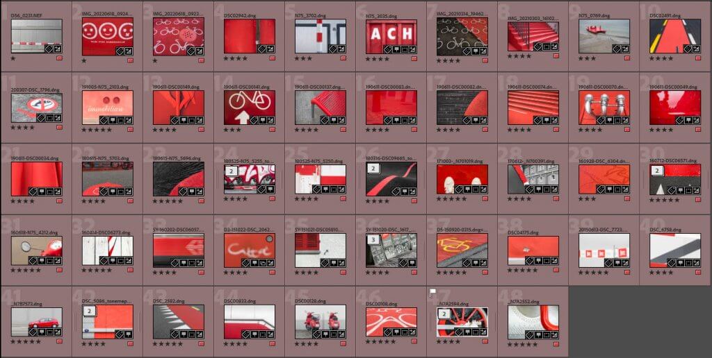 Rote Farbe sammeln