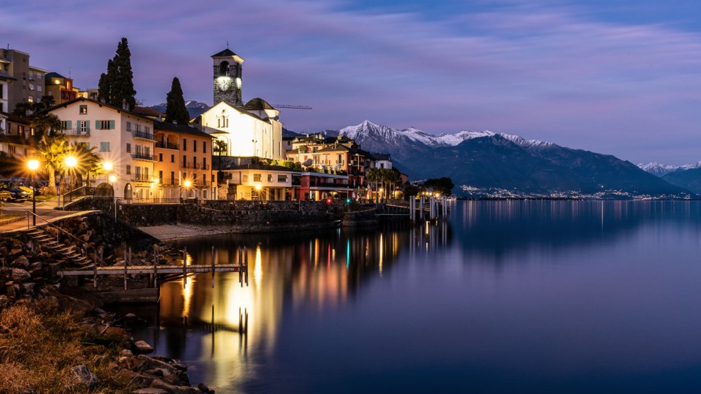 Brissago am Lago Maggiore Nachtaufnahmen