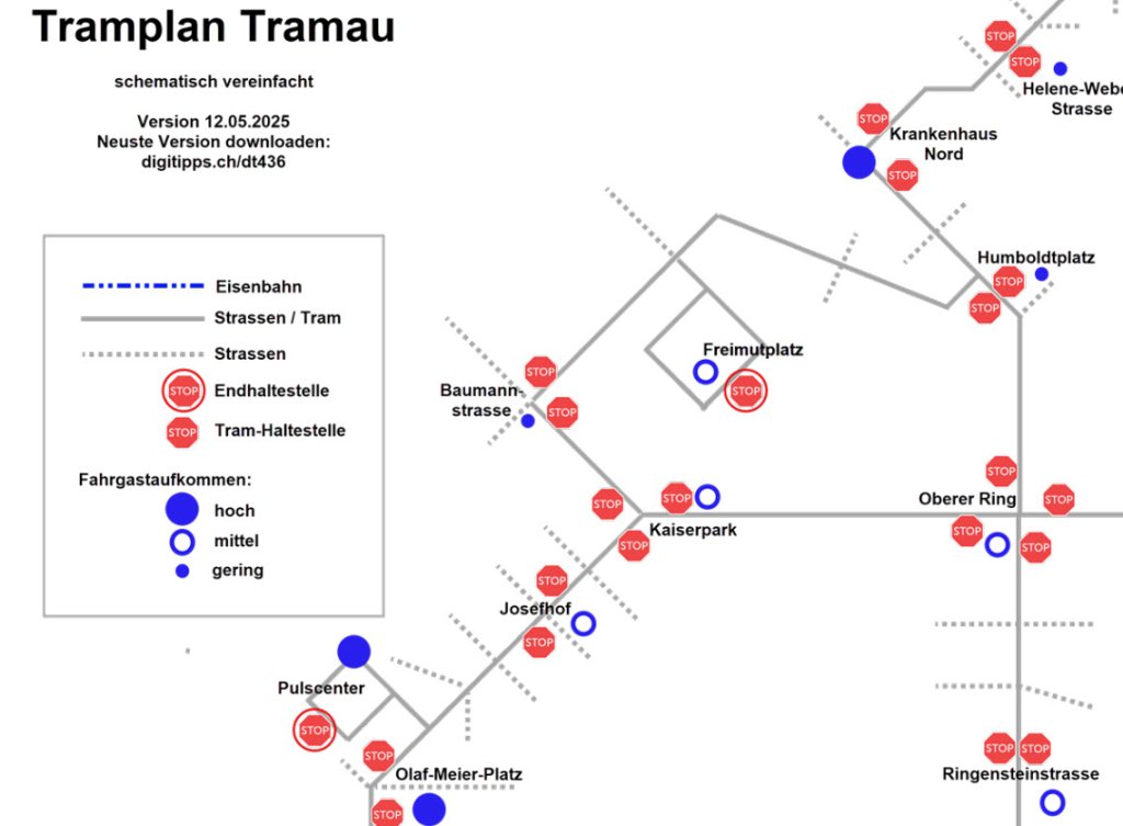City Transport Simulation Tram Stadtplan mit Fahrgastaufkommen