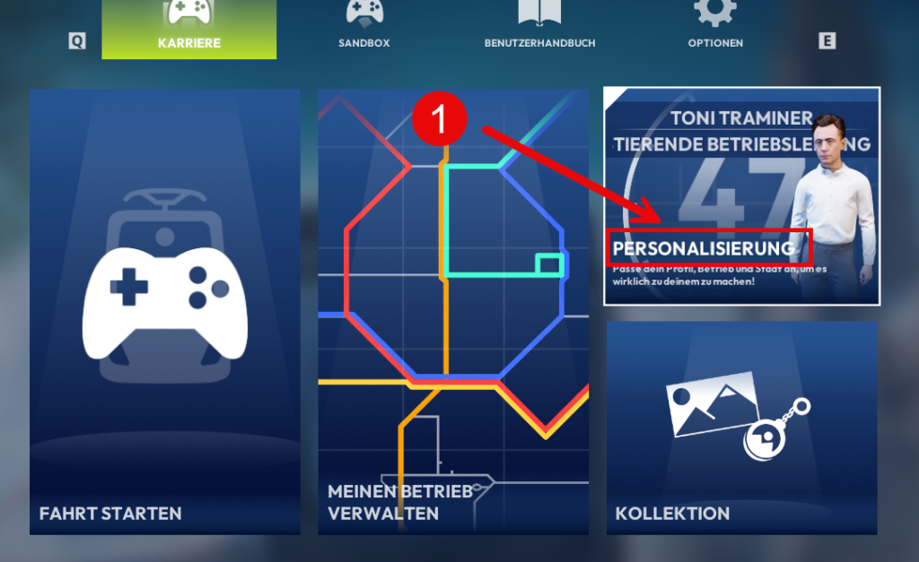 Stadtnamen in City Transportsimulator Tram wechseln