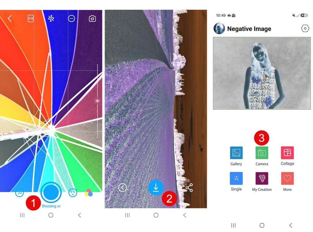 Negative Image App für Android Schritt für Schritt erklärt Bedienung der Negative Image App für den Negativ-Effekt auf Android