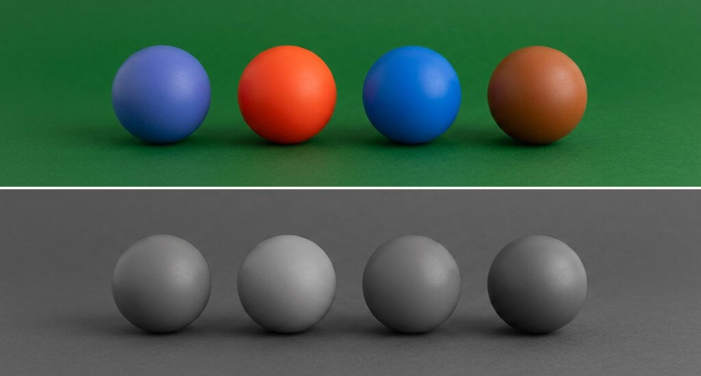 Farben und ihre Grautöne nach der Schwarzweiss-Umwandlung Vergleich verschiedener Farben vor und nach der Schwarzweiss-Umwandlung.