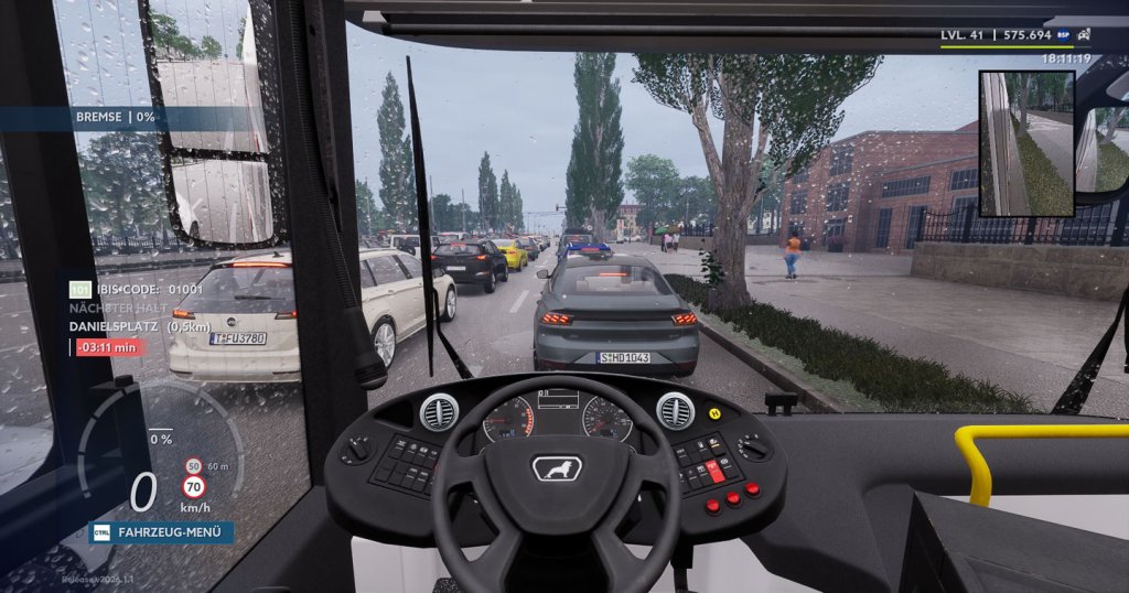 Viel Verkehr auf der Industriestrasse in Tramau – City Transport Simulator 2026 City Transport Simulator 2026: dichter Verkehr auf der Industriestrasse in Tramau