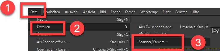 Foto direkt über GIMP scannen Foto direkt über GIMP mit Scanner oder Kamera scannen